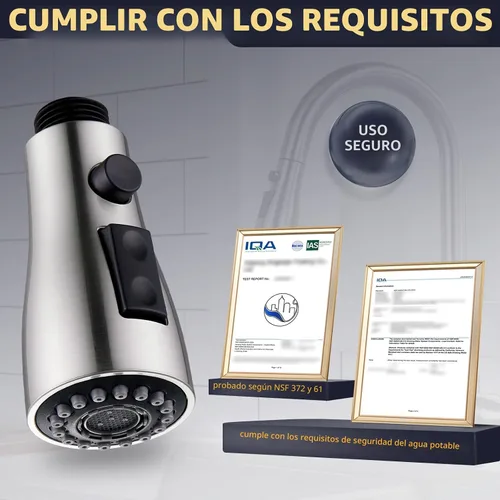 Vista 5 de Reemplazo de cabezal de llave de cocina Angle Simple, conector macho de rosca de G 1/2 o 13/16 pulgadas, probado según NSF/ANSI/CAN 61 y 372