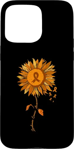 Vista 31 de Funda para iPhone 17 con cinta naranja y girasol de conciencia sobre la leucemia