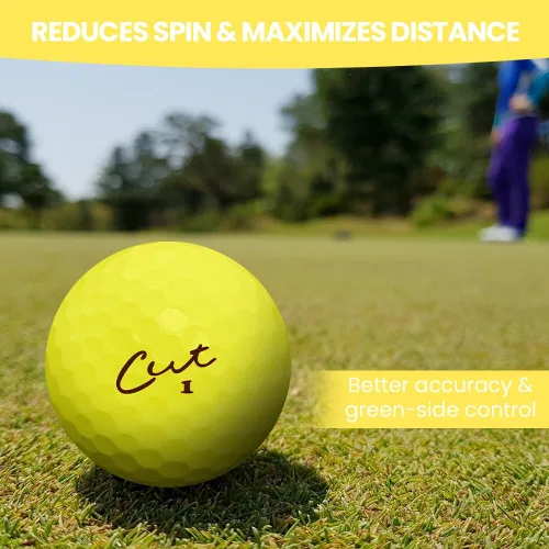 Vista 2 de Cut Golf – Pelotas de golf de distancia máxima de tacto suave – Una docena de bolas de giro reducido – Precisión mejorada, control lateral verde