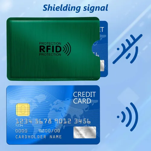 Vista 3 de RAYNAG Paquete de 25 fundas de bloqueo RFID para tarjetas de crédito, tarjetas de identificación, protección de identidad, cubiertas de papel