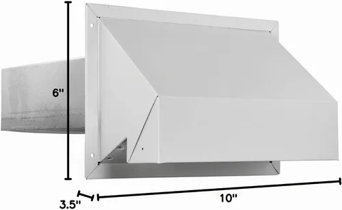 Vista 3 de Imperial 3-1/4" x 10" R2 Campana de escape de gama premium sin pantalla, blanco, VT0500-D