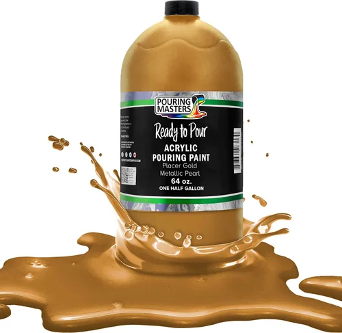 Vista 33 de Pouring Masters - Pintura acrílica premezclada de 8 onzas líquidas listas para verter, oro de 24 quilates, suministros de arte fluido para lienzo