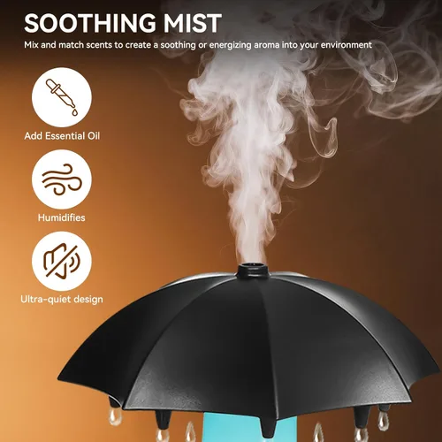 Vista 6 de Missfly - Difusor de aromaterapia, humidificador de nubes y niebla fría, giratorio 360°, súper silencioso, fácil de llenar y limpiar, apagado