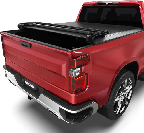 Vista 22 de OEDRO FRP Cubierta Tonneau Rígida de Triple Pliegue Compatible con Chevy Silverado 1500 y GMC Sierra 1500 2007-2013 Nuevo Estilo de Carrocería Cama