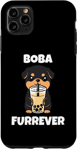 Vista 11 de iPhone 15 Rottweiler Boba Furrever Funny Dog Bubble Tea Case