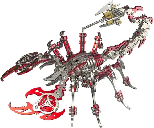 Vista 17 de Kits de modelo de metal 3D, rompecabezas de metal 3D de lobo mecánico, serie de animales de acero DIY, rompecabezas simples 3D, decoración
