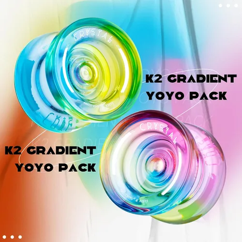 Vista 2 de MAGICYOYO Responsive Yoyo Professional K2 Crystal, Yo yo de doble propósito para niños y jugadores avanzados, yoyos degradados de plástico con 12