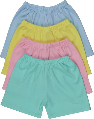Vista 2 de ToBeInStyle Paquete de 4 pantalones cortos de algodón de ajuste relajado elástico casual para niña