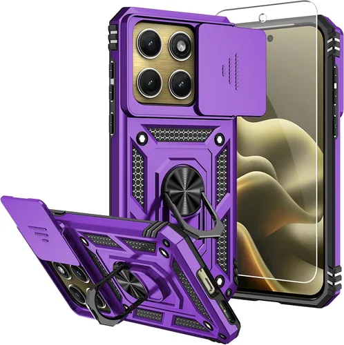 Vista 9 de Funda para Motorola Edge 2025 con protector de pantalla HD y cubierta para Oro rosa
