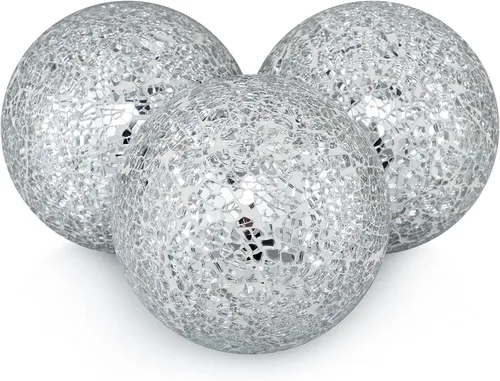 Vista 11 de MDLUU Orbes decorativos de 4 pulgadas, bolas de esfera de mosaico, bolas de centro de mesa para cuencos, jarrones, decoración de mesa de comedor