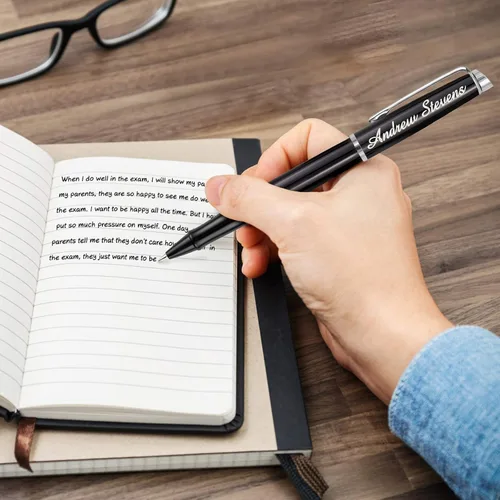 Vista 7 de Bolígrafos personalizados, bolígrafo grabado para hombres, bolígrafos de tinta de gel personalizados, bolígrafo de escritura regalo para graduación