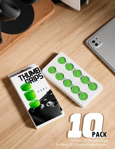 Vista 6 de ELETIUO Juego de 5 pares10 empuñaduras para el pulgar para Xbox Series XS, Xbox One, control Xbox One XS, tapa de silicona antideslizante con 5