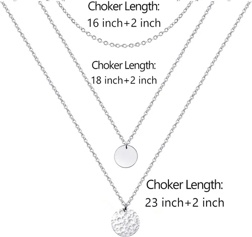 Vista 6 de Collares delicados para mujer, collares en capas, collar de gargantilla chapado en oro, joyería para mujer