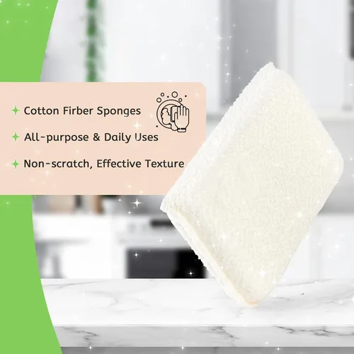 Vista 6 de Practical Matter - Esponja de cocina multiusos de fibra de algodón orgánico para lavar platos y limpiar todas las superficies, exfoliante duradero