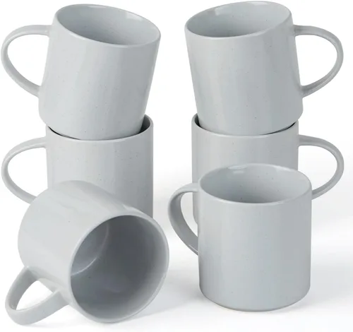Vista 21 de famiware Juego de Tazas de Café de 4, Annecy Juego de Tazas de Cerámica Reutilizables de 14 oz con Asa, Apto para Microondas y Lavavajillas, Juego