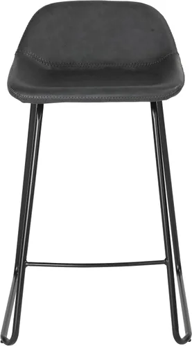 Vista 6 de Cortesi Home Ava - Taburetes de piel sintética color negro carbón (juego de 2)