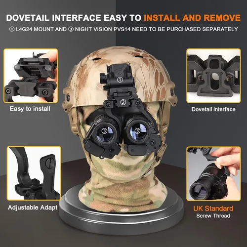 Vista 3 de New Reinforced Upgraded Version Night Vision Bridge with Adjustable Field of View for pvs14 Support 2 Optical Night Visions or 1 Digital Night