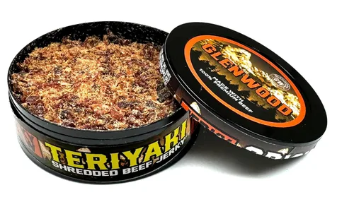 Vista 4 de Glenwood Teriyaki Beef Jerky Chew, carne seca rallada de carne seca de 0.32 onzas (paquete de 6)