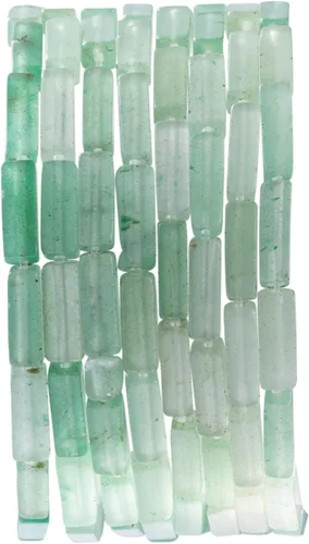 Vista 33 de Cuentas de tubo rectangular de jade africano natural, 0.157 x 0.512 in, 15.0 in/str sueltas semi piedras preciosas para hacer pulseras, collares