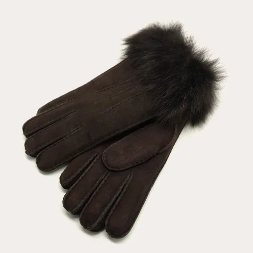 Vista 3 de YISEVEN Guantes de piel de oveja merino para mujer