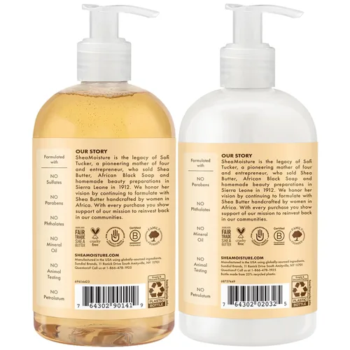Vista 2 de SheaMoisture Baby Essentials, gel de baño y champú + acondicionador de rizos y bobinas, desenredante con karité crudo, manzanilla y aceite de argán