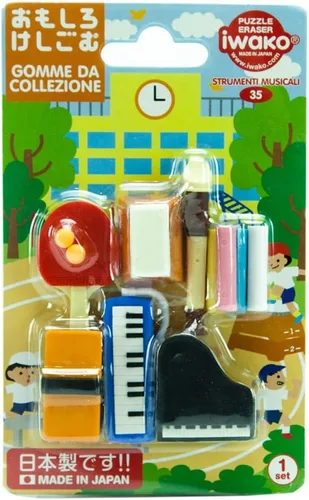 Vista 2 de Iwako Borrador escolar #2 Carded Set (ER-BRI039)
