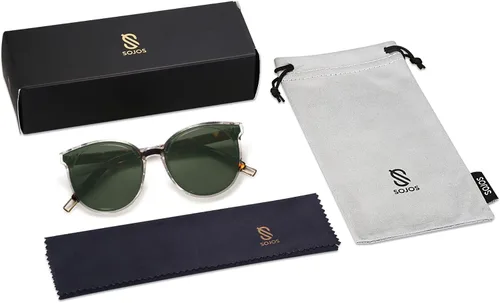 Vista 6 de SOJOS Oversized Round Sunglasses for Women and Men