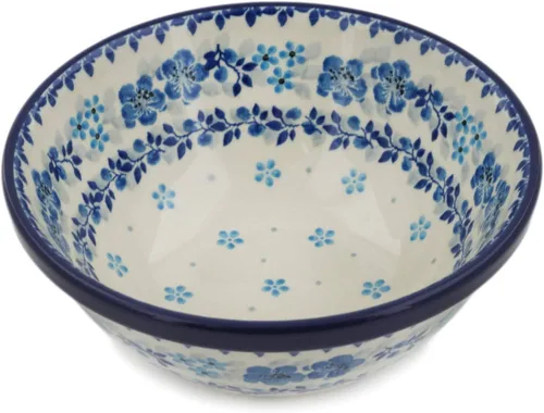 Vista 41 de Auténtico cuenco de cerámica polaca de 6 pulgadas Signature UNIKAT en diseño de gnomo de apicultor hecho a mano en Bolesławiec Polonia por Ceramika