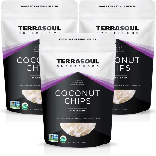 Vista 4 de Terrasoul Superfoods Chips de coco crudo (orgánico), 12 onzas