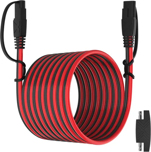 Vista 8 de POWISER - Cable de extensión SAE a SAE de 3 pies, conector de desconexión rápida 16 AWG, para panel solar automotriz, enchufe SAE (3 pies (16 AWG))