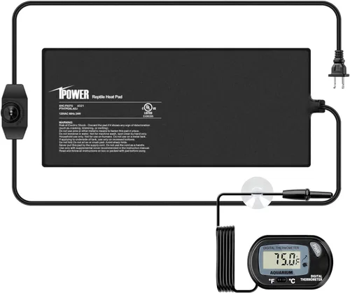 Vista 23 de iPower Almohadilla de Calor para Reptiles de 6 x 8 Pulgadas, 8 W, Calentador de Terrario Debajo del Tanque, Alfombrilla Calefactora para Tortuga