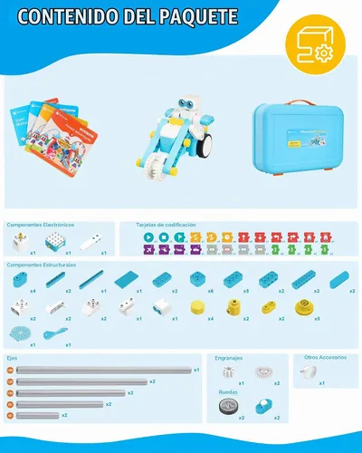 Vista 5 de WhalesBot B3 Pro Kit de Robot de Programación 24-en-1 STEM Juguetes para Niños 4+, Lápiz Inteligente Avanzado y Tarjetas de Programación, Juguetes