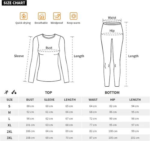 Vista 6 de HiZiTi Ropa interior térmica para mujer conjunto de pantalones largos con forro polar de capa base