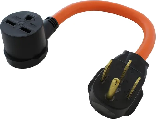 Vista 15 de AC WORKS Adaptador de salida de pared para secadora de 30 amperios y 4 clavijas (para enchufe de secadora de 30 A de 3 clavijas)