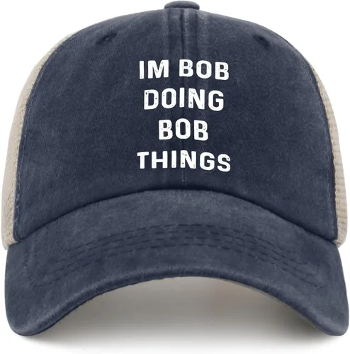 Vista 14 de Im Bob Doing Bob Things - Sombrero de camionero para hombre, sombrero de malla vintage para verano