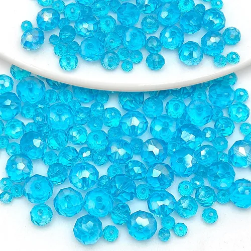Vista 40 de 246 cuentas de cristal redondas de 0.118 pulgadas (0.118 in) con múltiples facetas sueltas espaciadoras de cristal para hacer joyas, pulseras