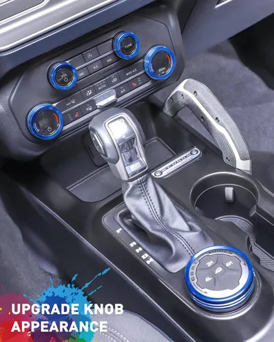 Vista 6 de Savadicar CKT01 Billet - Juegos de molduras de perillas de control de aluminio billet, faros/4WD/HVAC, biseles de anillos de perillas de control