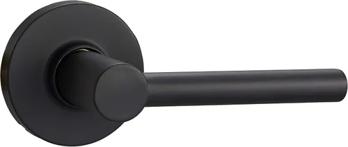 Vista 2 de Amazon Basics Palanca de puerta contemporánea Madison - Passage - Negro mate, paquete de 1
