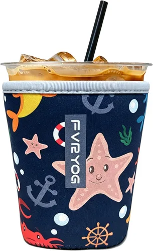 Vista 46 de Reusable Insulated Neoprene Iced Coffee Sleeves for Iced Coffee Cups, Coffee Coolies sleeves for Iced & Hot Drinks