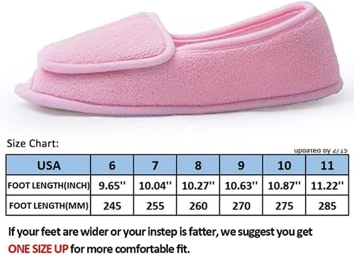 Vista 6 de Git-up -Pantuflas para mujer con diabetesartritisedema, cierre ajustable, espuma viscoelástica, punta abierta, extra ancha