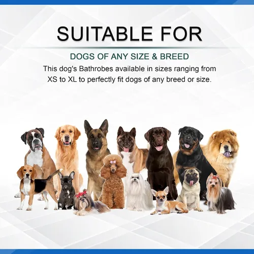 Vista 3 de Personalized Passion Bata de baño para perros – Abrigo de secado para perros súper suave – Lujosa y absorbente toalla de secado para perros