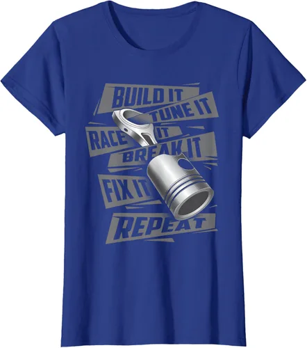 Vista 53 de Build It Tune It Race It Break It - Camiseta para entusiastas de los coches de carreras, talla S Negro