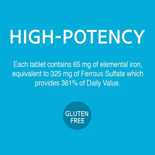 Vista 6 de 21st Century Hierro 65 mg Sulfato Ferroso 325 mg Tabletas, 120