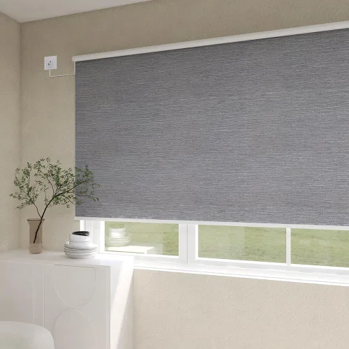 Vista 11 de ZSHINE Persianas motorizadas opacas para ventana, ancho personalizado, control remoto, persianas enrollables con cable duro