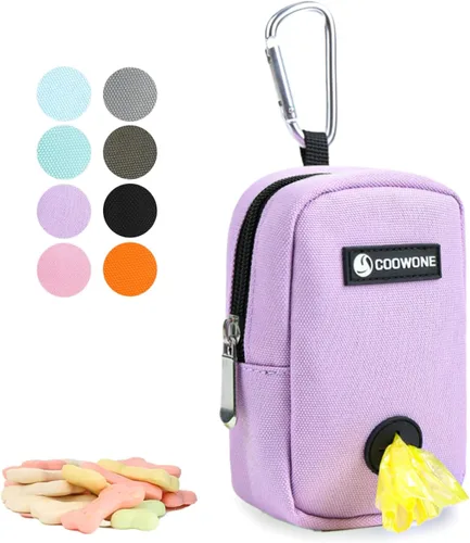 Vista 11 de Bolsa de golosinas para perros, soporte para bolsas de excrementos de perro para correas, contenedor de aperitivos para mascotas con bolsa