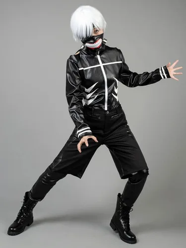Vista 3 de Cosfun Disfraz de cosplay Kaneki para hombre, uniforme completo mp002708