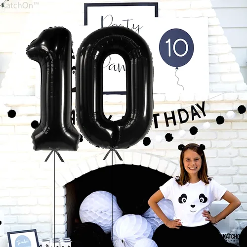 Vista 5 de KatchOn Globo negro del número 10 de 40 pulgadas para decoraciones