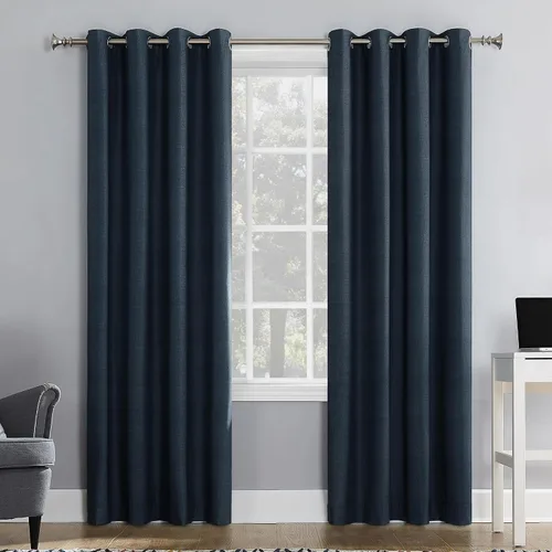 Vista 19 de Sun Zero Columbia - Paquete de 2 paneles de cortinas térmicas con ojales, par, 100 % opacas, ahorro de energía, 50 x 84 pulgadas, azul brumoso Azul