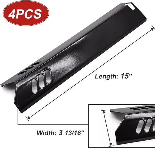 Vista 2 de Protectores térmicos de porcelana de 15 pulgadas para Dyna-Glo DGF510SBP, DGF493BNP, juego de 4 placas térmicas para parrilla de patio trasero