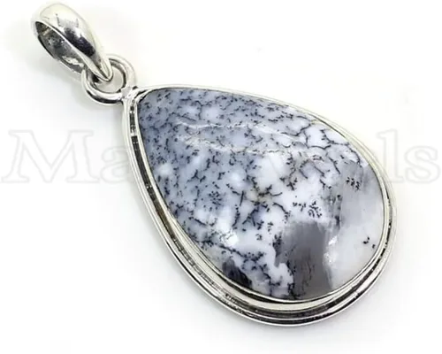 Vista 2 de Dendritic Agate Pendant, Dendritic Agate Jewelry, Gemstone Pendant, 925 Sterling Necklace, Agate Pendant, Silver Pendant, Handmade Pendant, Pendant